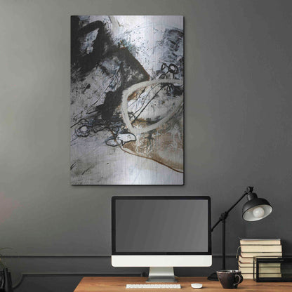 Luxe Metal Art 'Black and White 2' by Design Fabrikken, Metal Wall Art,24x36