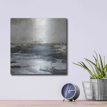 Luxe Metal Art 'Blue Bay' by Design Fabrikken, Metal Wall Art,12x12