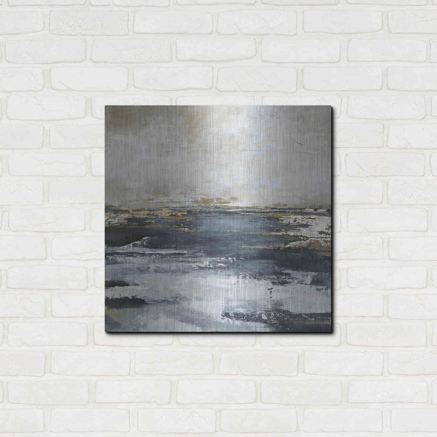 Luxe Metal Art 'Blue Bay' by Design Fabrikken, Metal Wall Art,24x24