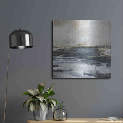 Luxe Metal Art 'Blue Bay' by Design Fabrikken, Metal Wall Art,24x24