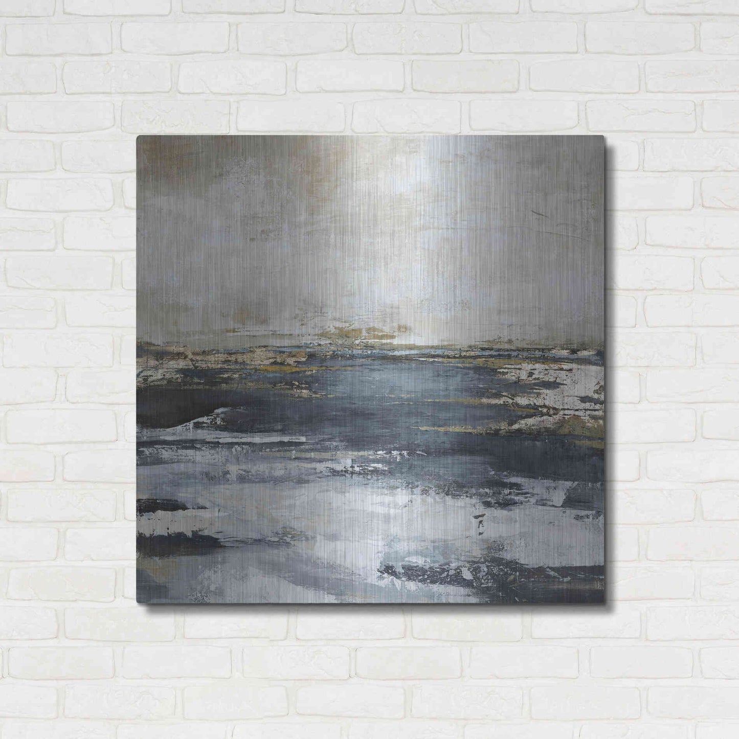 Luxe Metal Art 'Blue Bay' by Design Fabrikken, Metal Wall Art,36x36