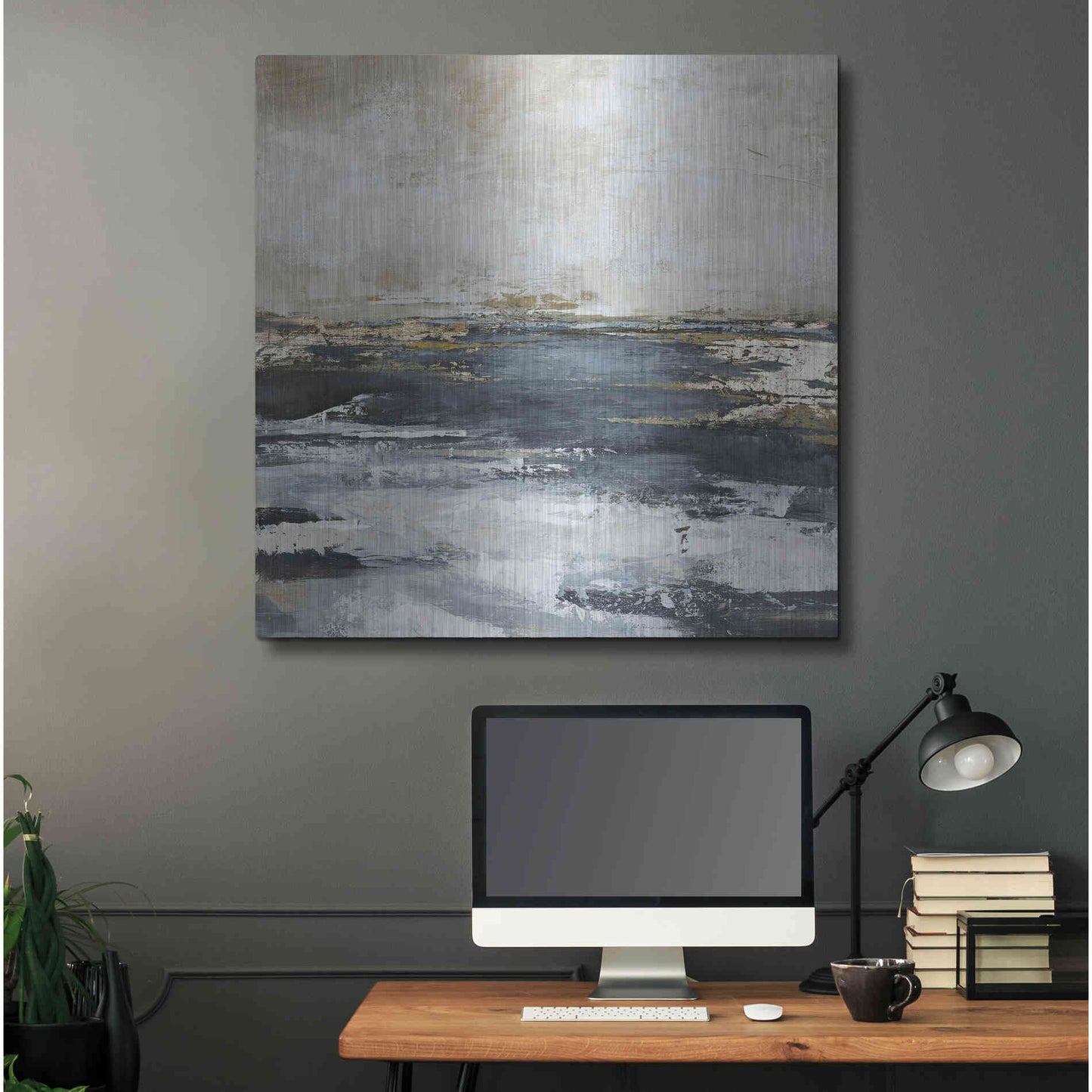 Luxe Metal Art 'Blue Bay' by Design Fabrikken, Metal Wall Art,36x36