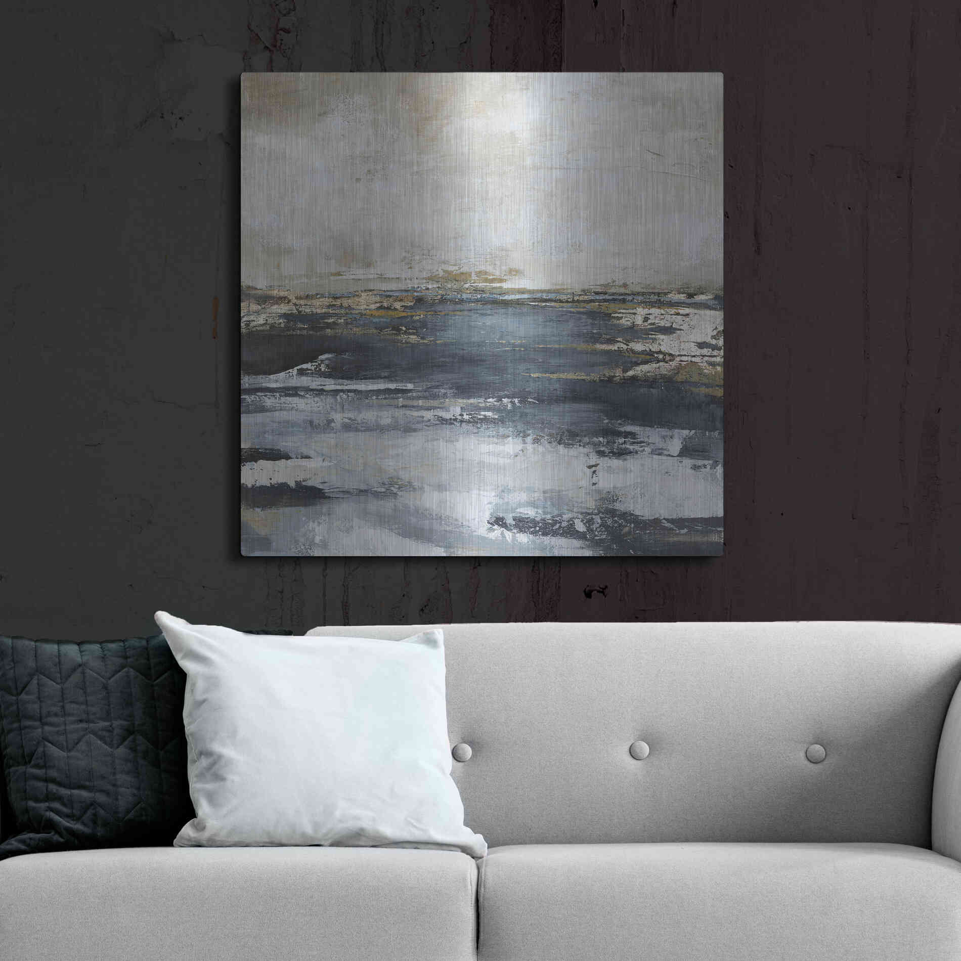 Luxe Metal Art 'Blue Bay' by Design Fabrikken, Metal Wall Art,36x36