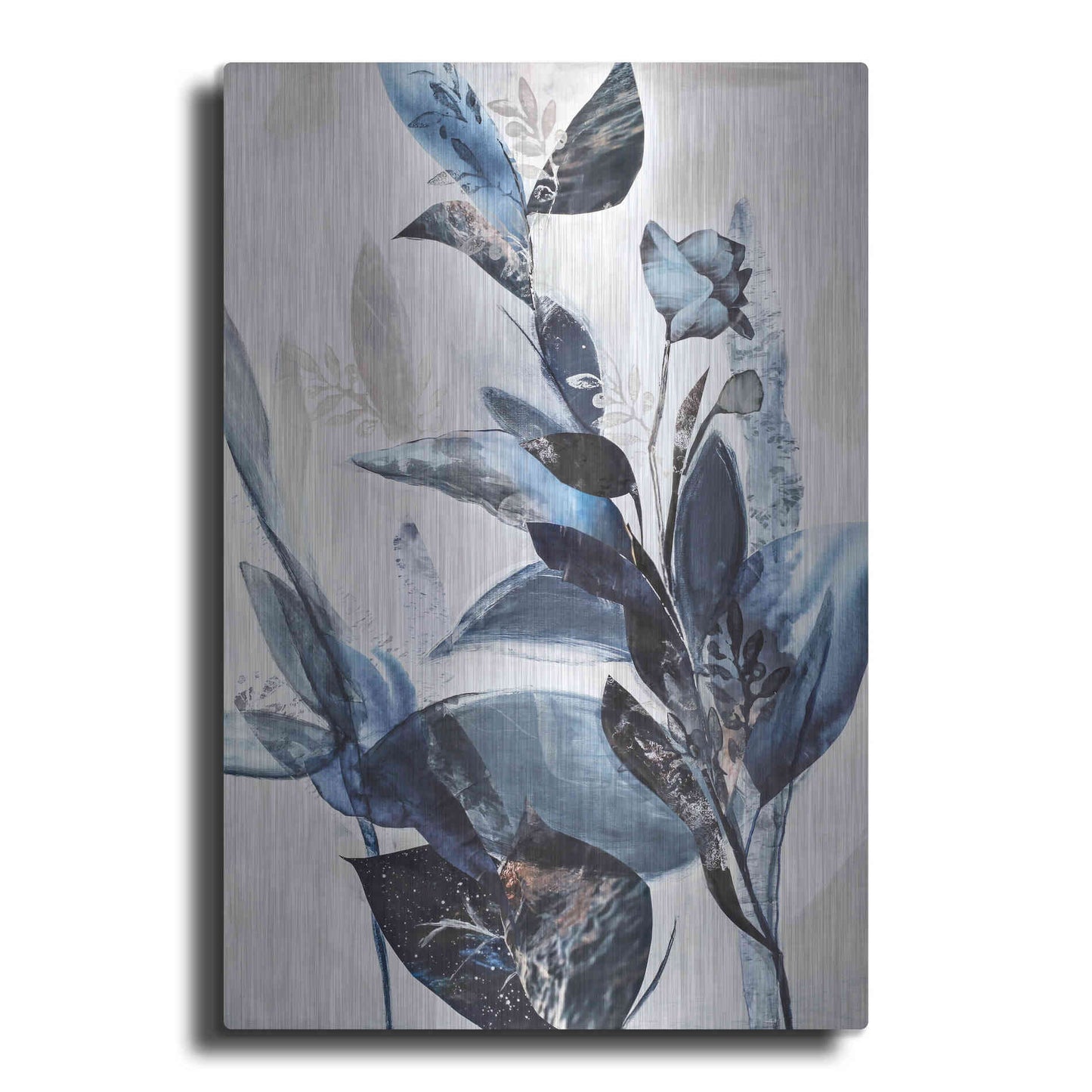 Luxe Metal Art 'Blue Leaves' by Design Fabrikken, Metal Wall Art