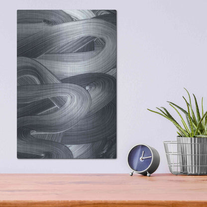 Luxe Metal Art 'Brushed 4' by Design Fabrikken, Metal Wall Art,12x16