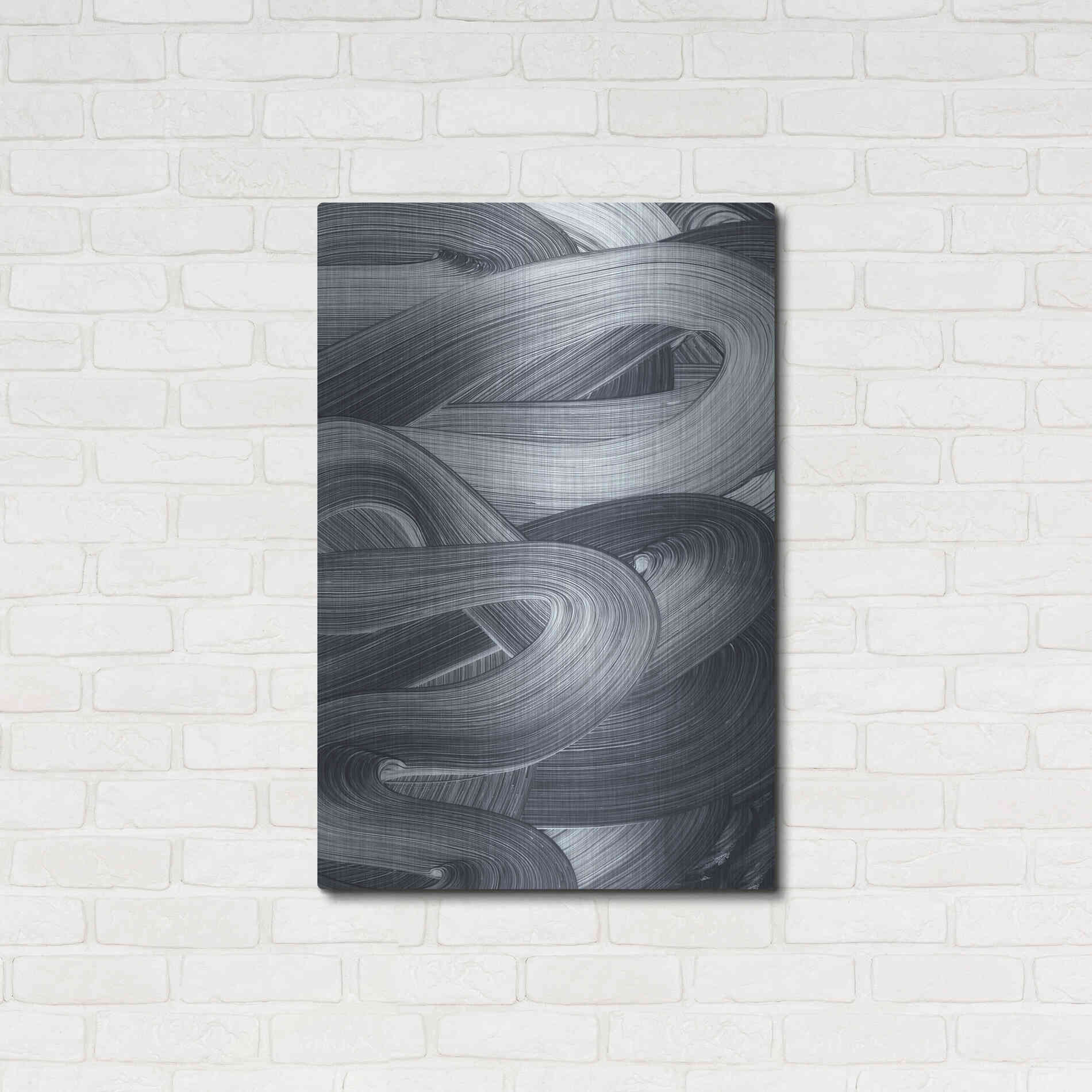 Luxe Metal Art 'Brushed 4' by Design Fabrikken, Metal Wall Art,24x36