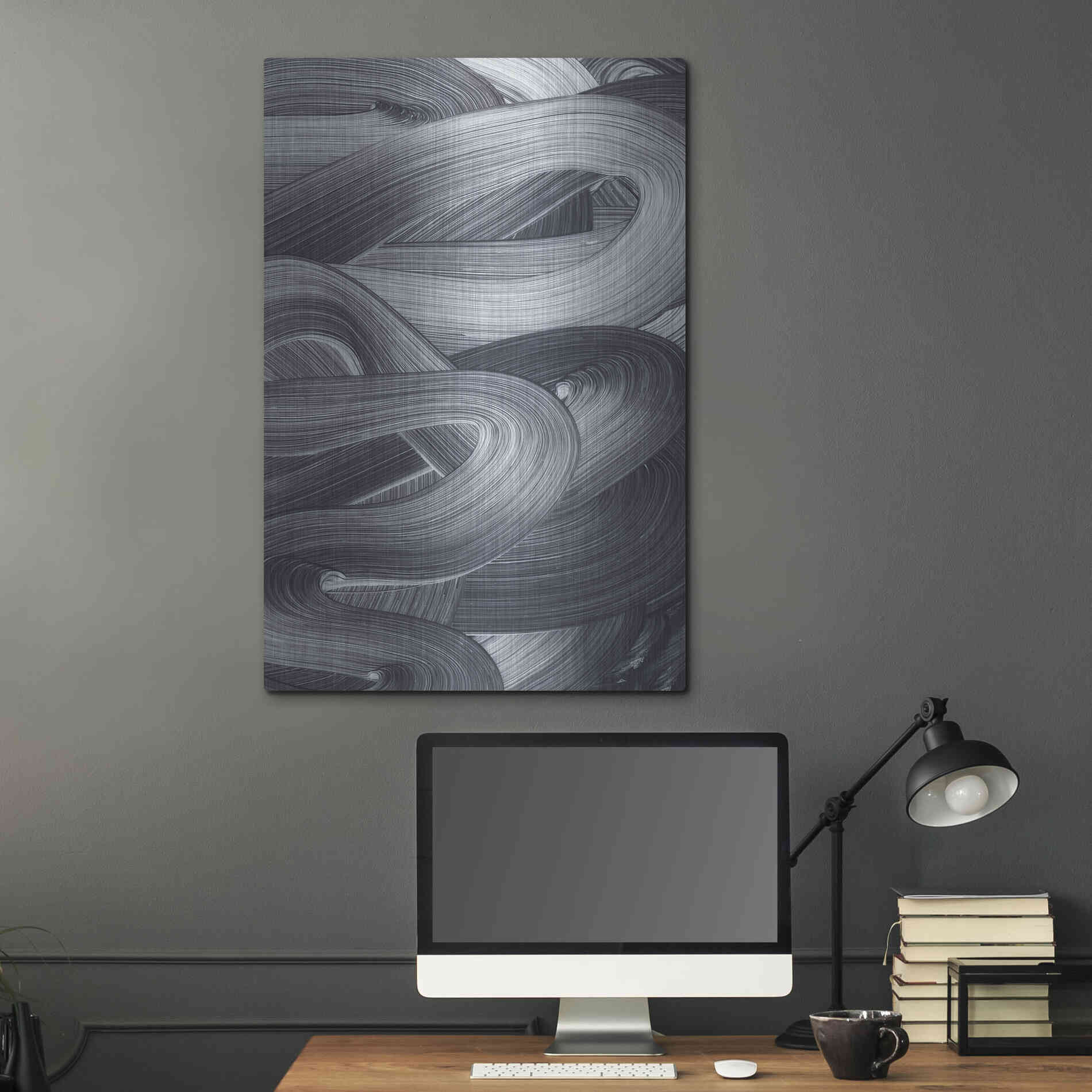 Luxe Metal Art 'Brushed 4' by Design Fabrikken, Metal Wall Art,24x36