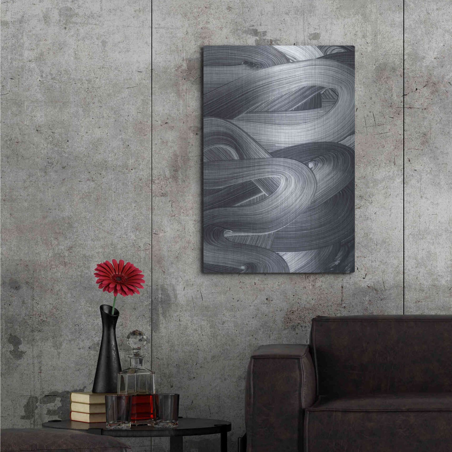 Luxe Metal Art 'Brushed 4' by Design Fabrikken, Metal Wall Art,24x36