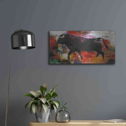 Luxe Metal Art 'Bull' by Design Fabrikken, Metal Wall Art,24x12