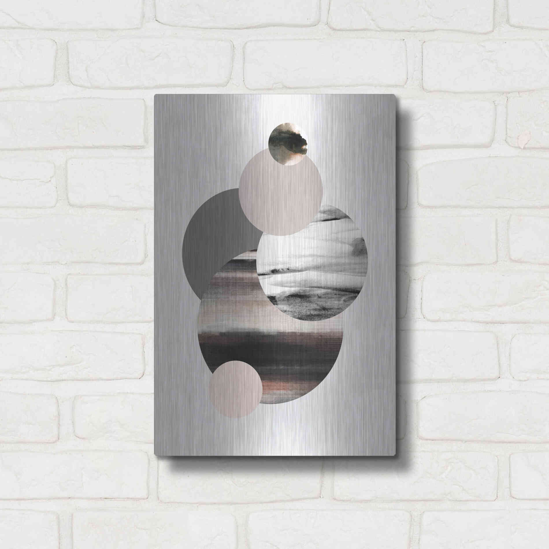 Luxe Metal Art 'Circles 1' by Design Fabrikken, Metal Wall Art,12x16