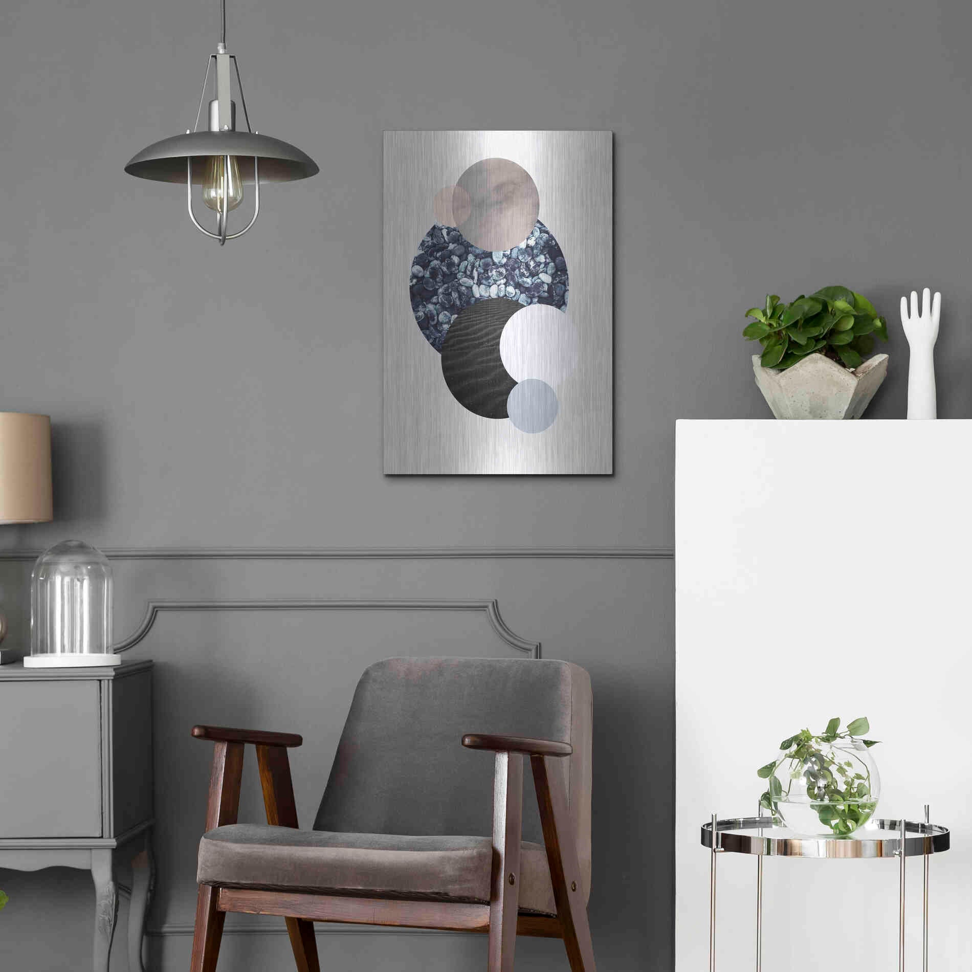 Luxe Metal Art 'Circles 2' by Design Fabrikken, Metal Wall Art,16x24