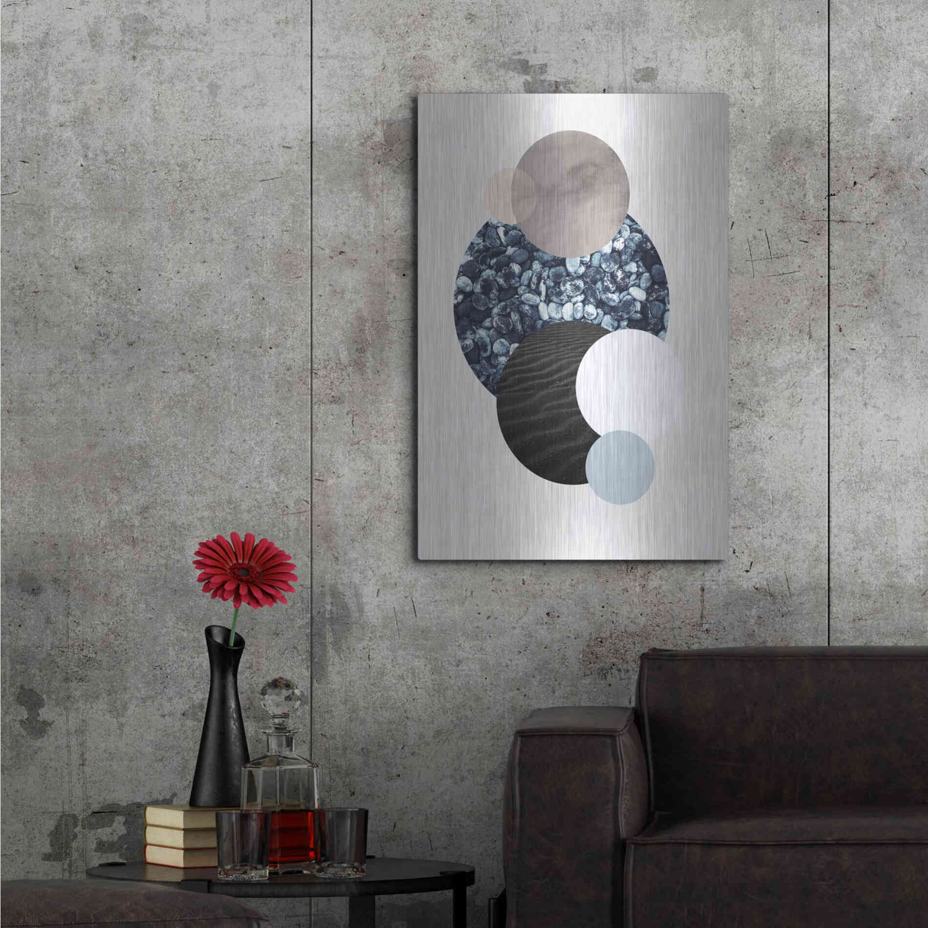 Luxe Metal Art 'Circles 2' by Design Fabrikken, Metal Wall Art,24x36