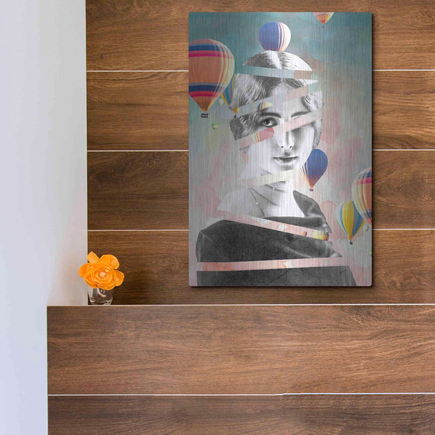 Luxe Metal Art 'Cleo De Merode Baloons' by Design Fabrikken, Metal Wall Art,12x16