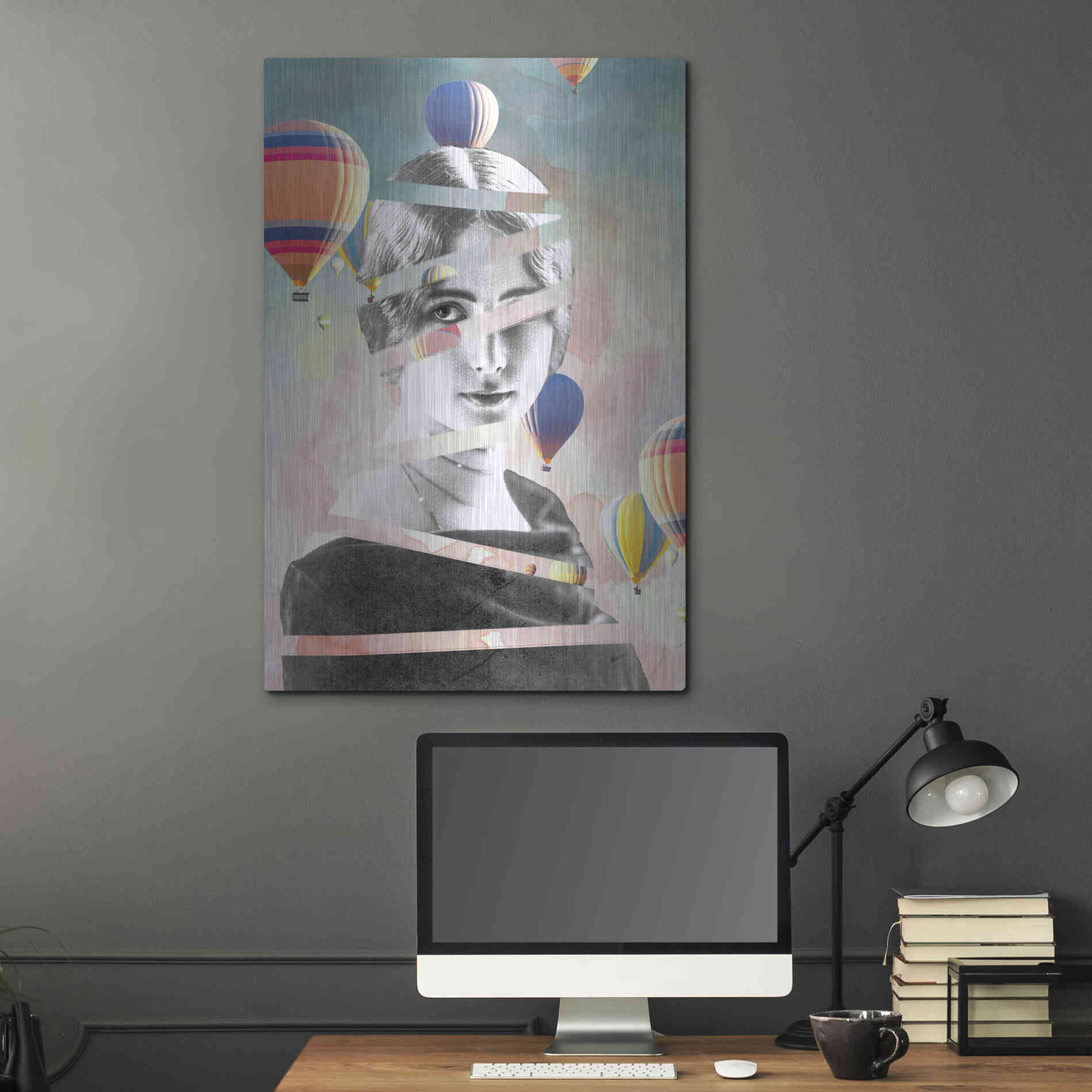 Luxe Metal Art 'Cleo De Merode Baloons' by Design Fabrikken, Metal Wall Art,24x36