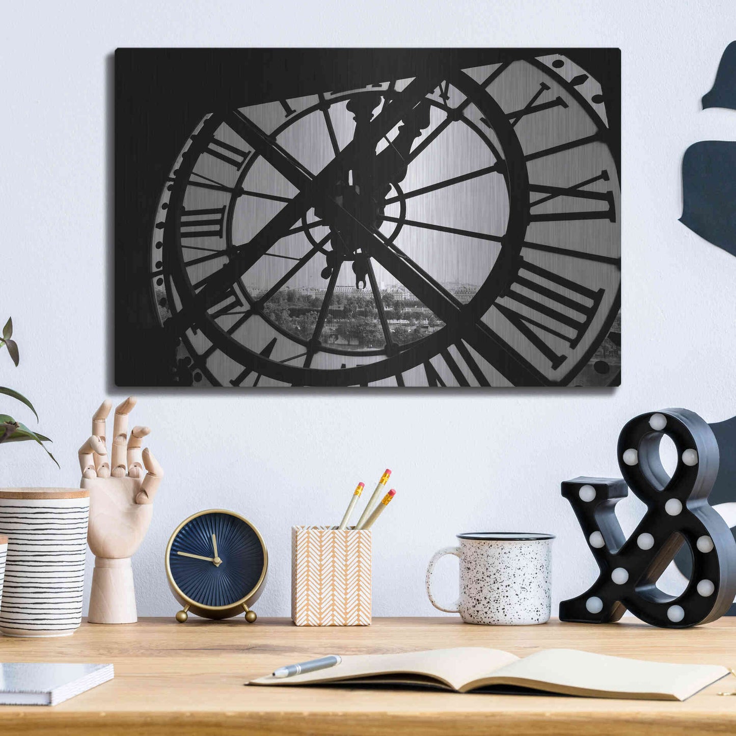 Luxe Metal Art 'Clock Tower' by Design Fabrikken, Metal Wall Art,16x12