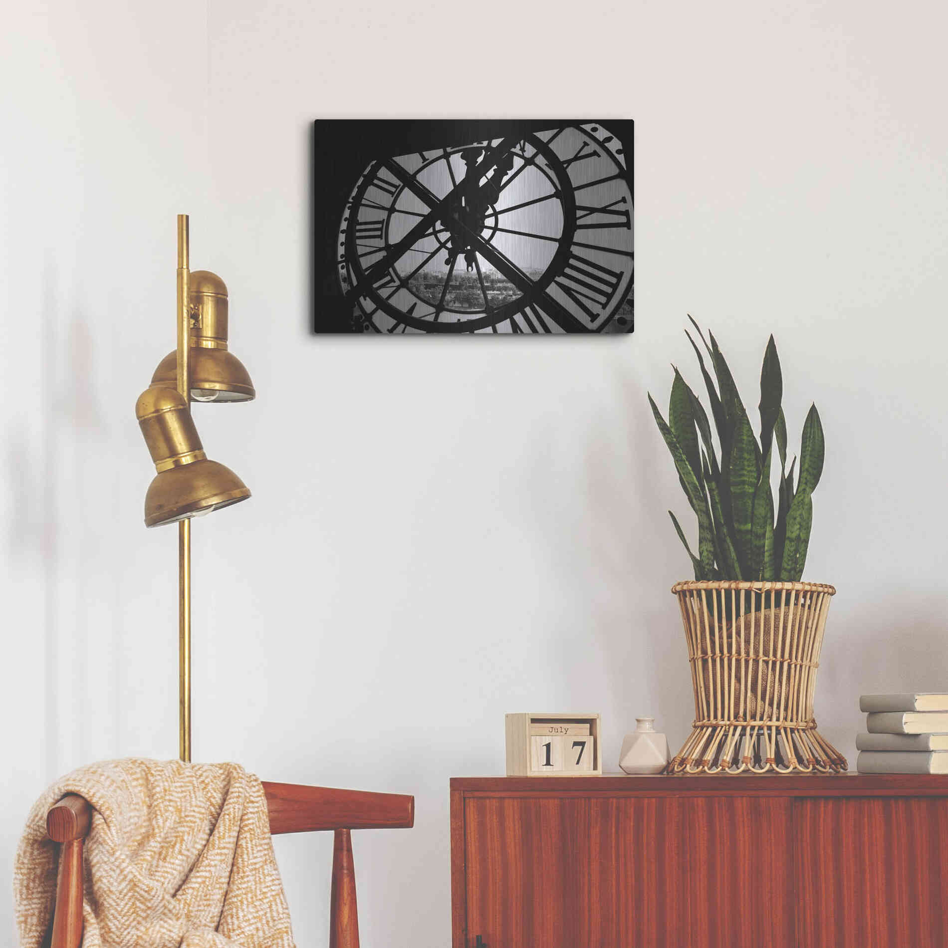 Luxe Metal Art 'Clock Tower' by Design Fabrikken, Metal Wall Art,24x16