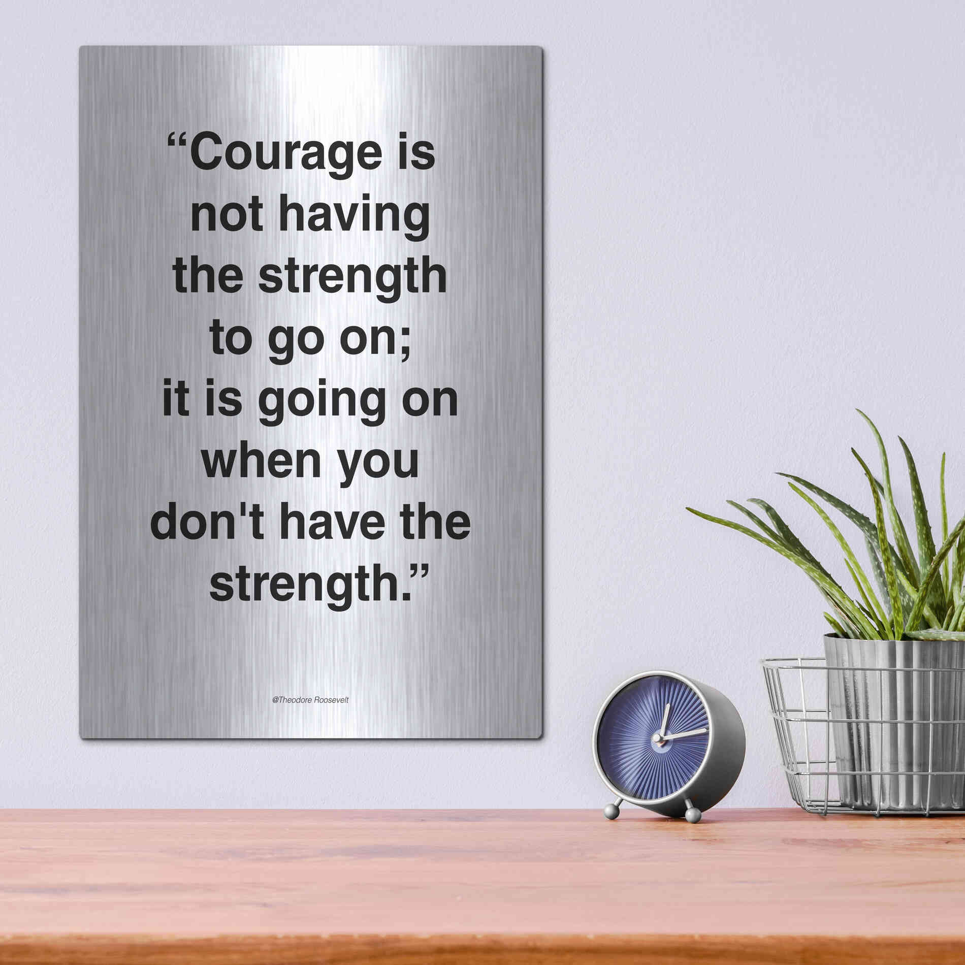 Luxe Metal Art 'Courage' by Design Fabrikken, Metal Wall Art,12x16