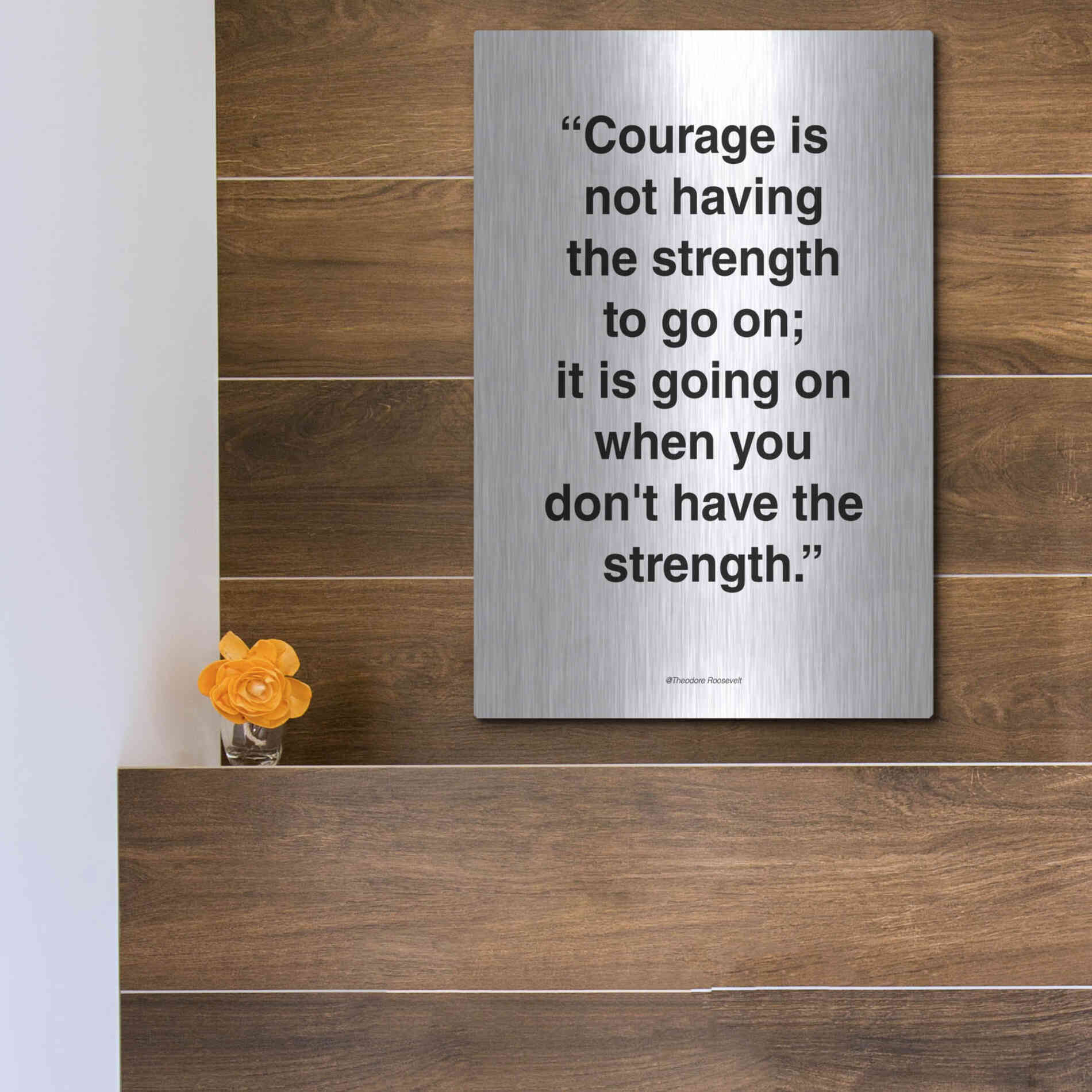 Luxe Metal Art 'Courage' by Design Fabrikken, Metal Wall Art,12x16