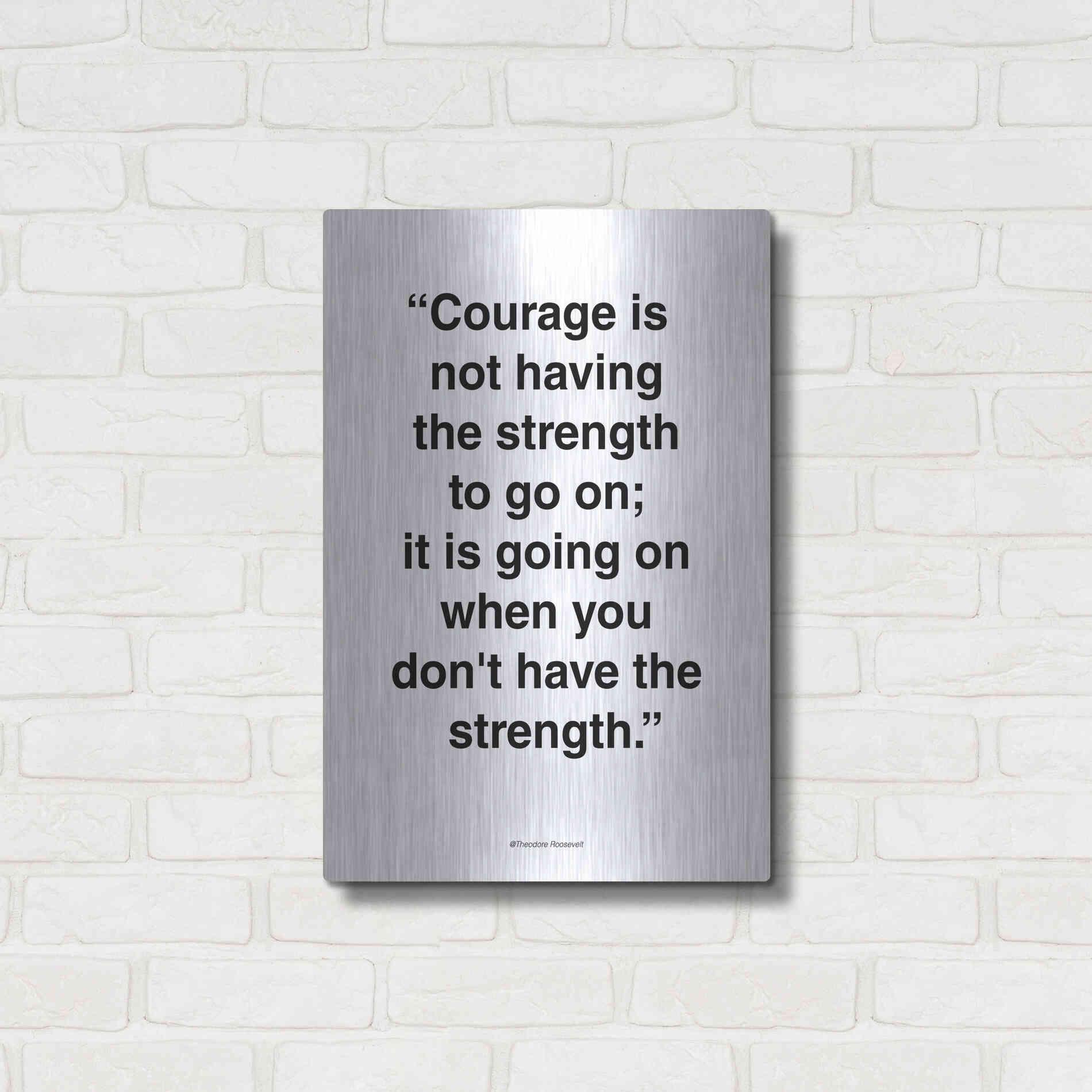 Luxe Metal Art 'Courage' by Design Fabrikken, Metal Wall Art,16x24