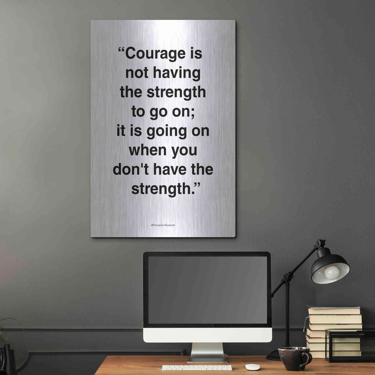 Luxe Metal Art 'Courage' by Design Fabrikken, Metal Wall Art,24x36