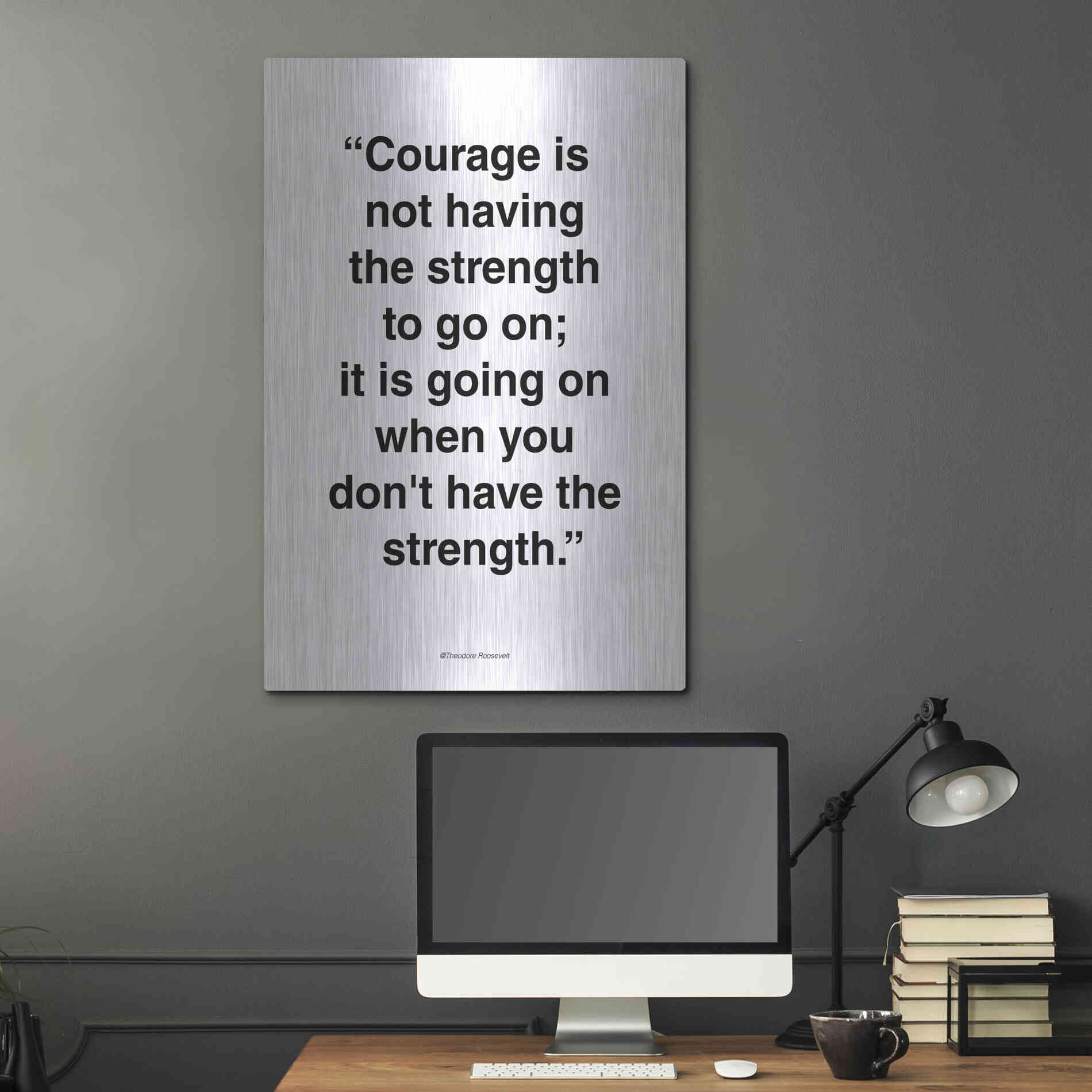 Luxe Metal Art 'Courage' by Design Fabrikken, Metal Wall Art,24x36