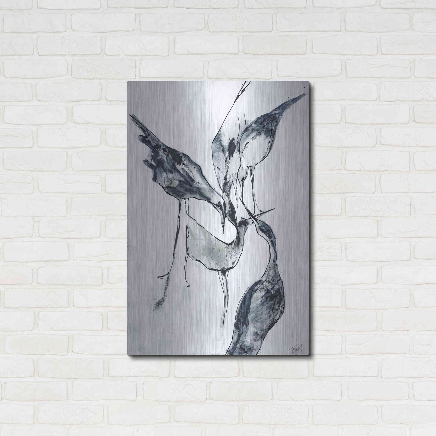 Luxe Metal Art 'Crane 2' by Design Fabrikken, Metal Wall Art,24x36