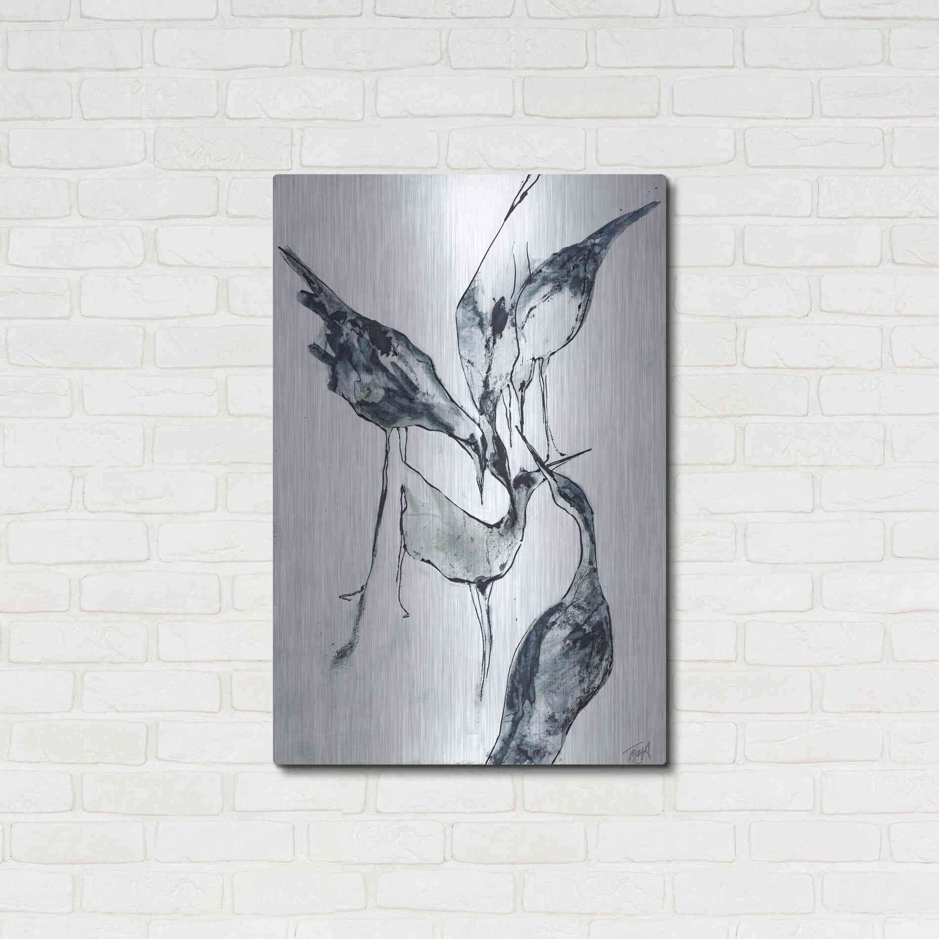 Luxe Metal Art 'Crane 2' by Design Fabrikken, Metal Wall Art,24x36