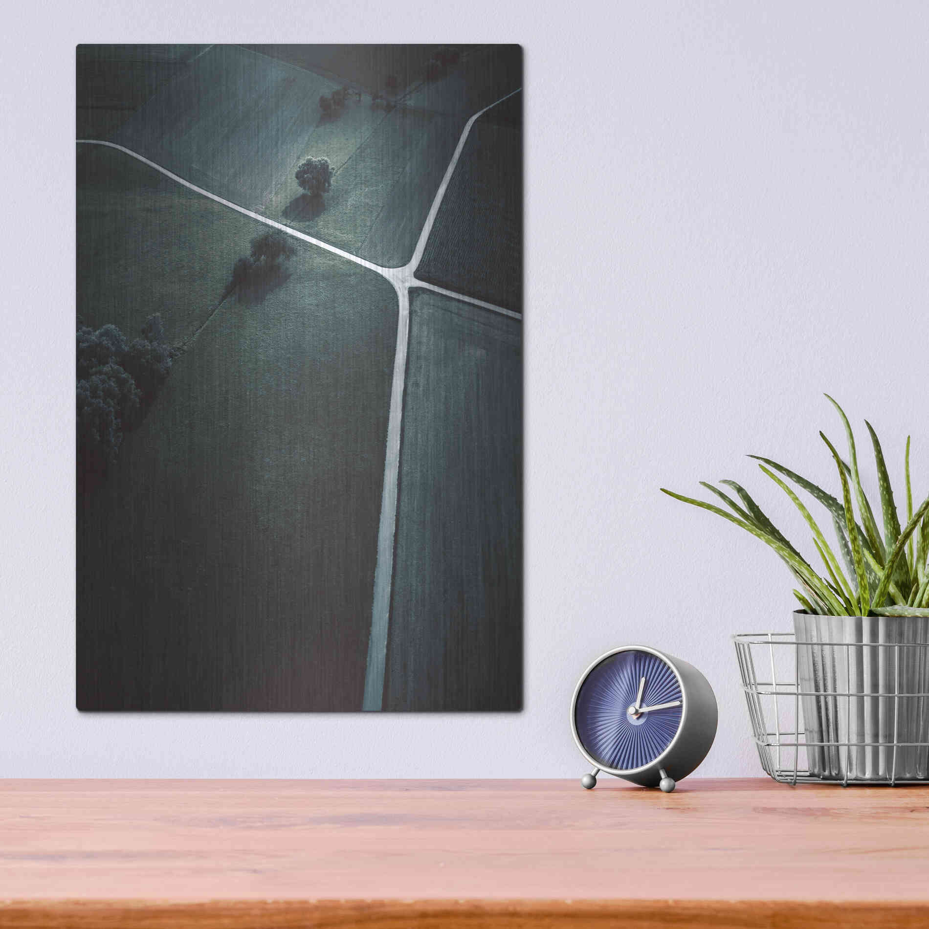 Luxe Metal Art 'Crossroads' by Design Fabrikken, Metal Wall Art,12x16