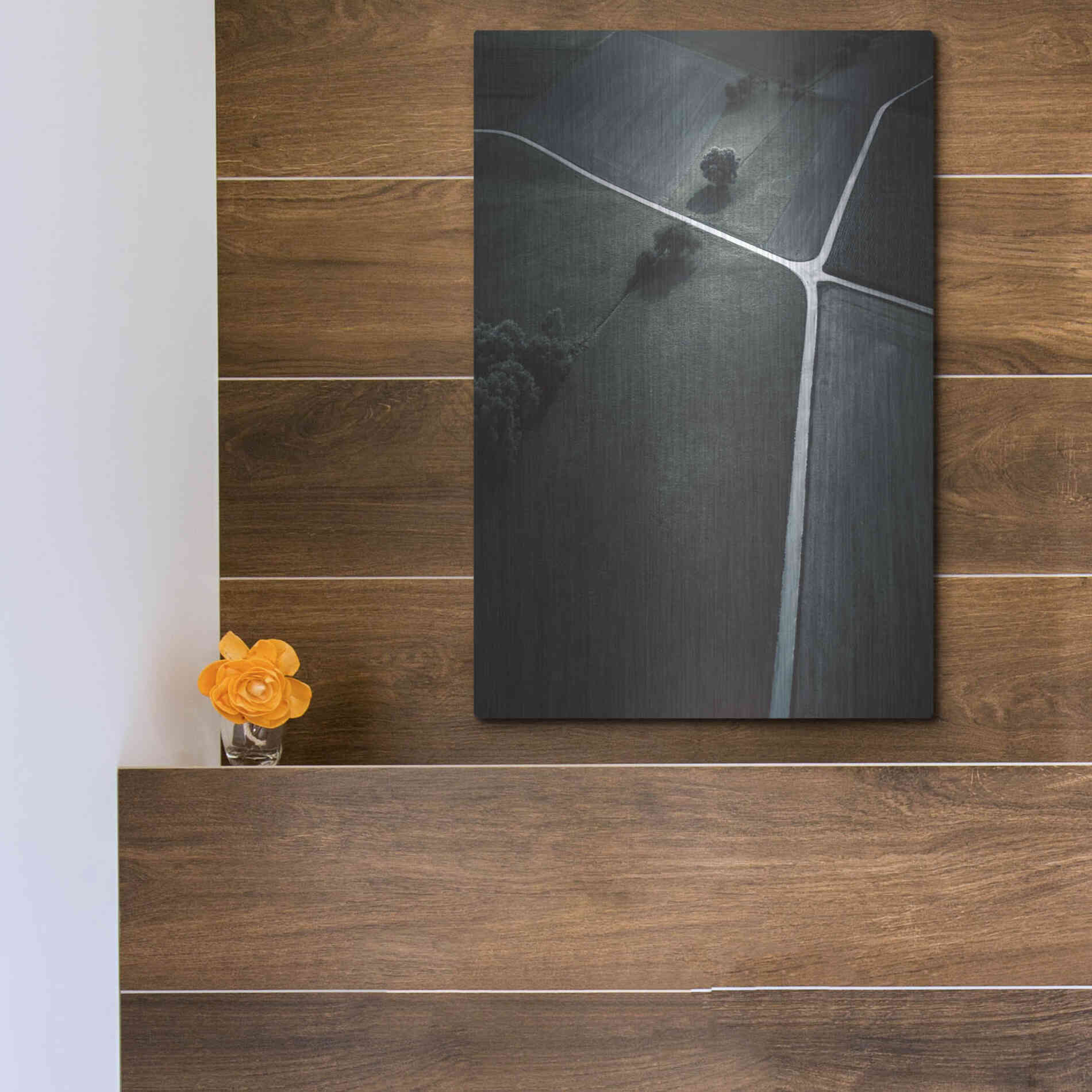 Luxe Metal Art 'Crossroads' by Design Fabrikken, Metal Wall Art,12x16