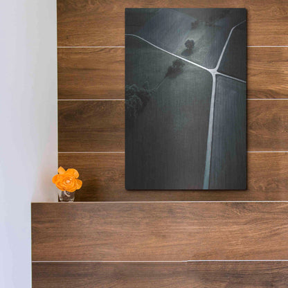 Luxe Metal Art 'Crossroads' by Design Fabrikken, Metal Wall Art,12x16