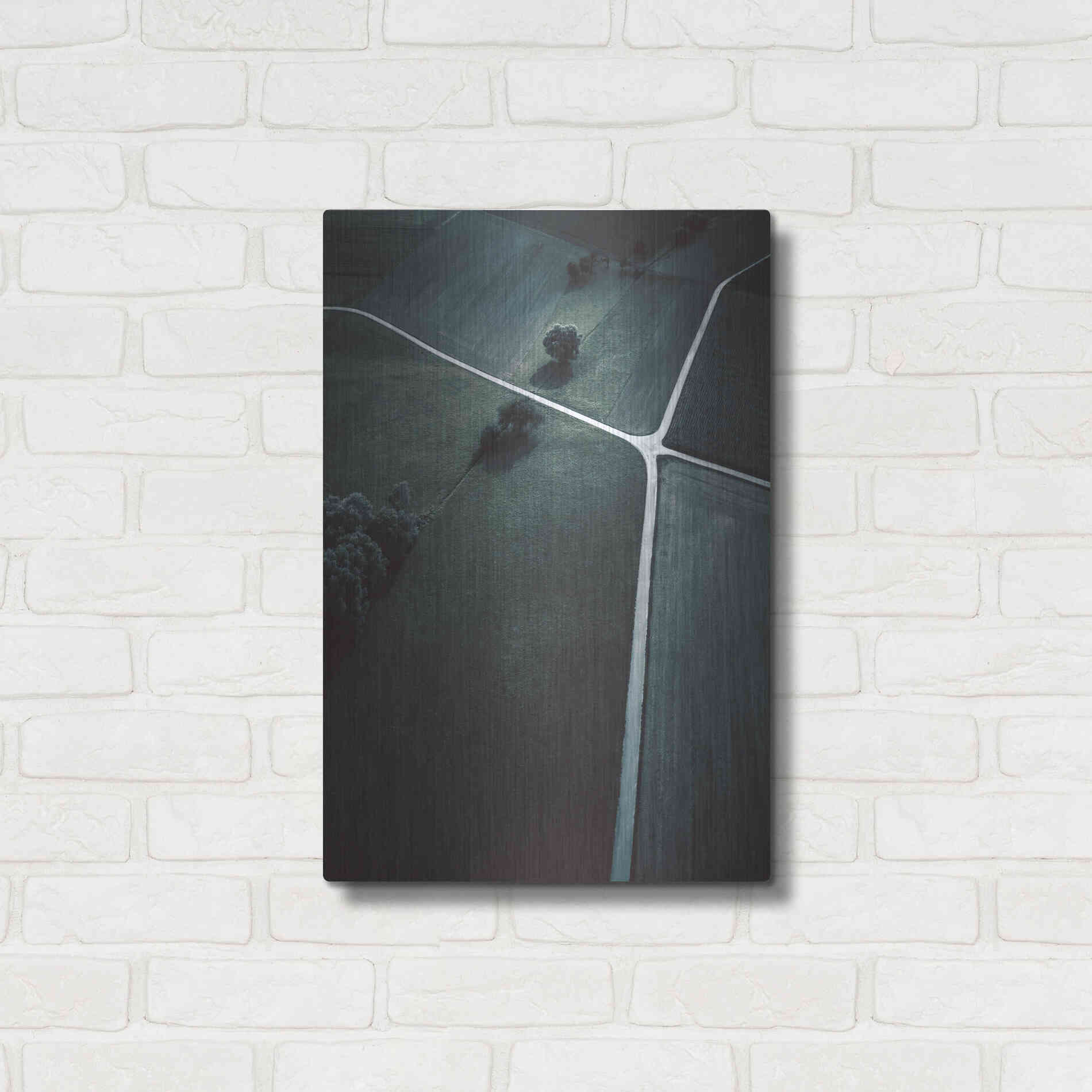 Luxe Metal Art 'Crossroads' by Design Fabrikken, Metal Wall Art,16x24