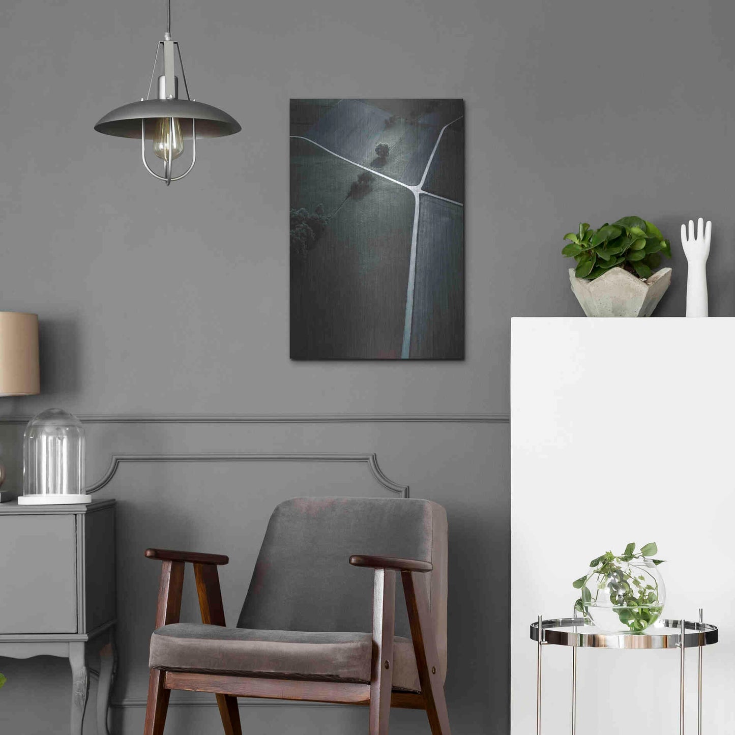 Luxe Metal Art 'Crossroads' by Design Fabrikken, Metal Wall Art,16x24