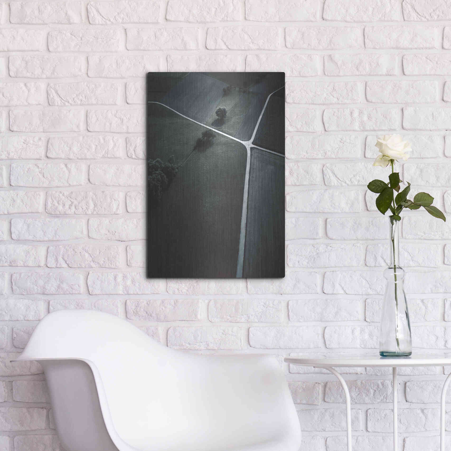 Luxe Metal Art 'Crossroads' by Design Fabrikken, Metal Wall Art,16x24