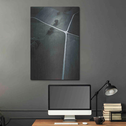 Luxe Metal Art 'Crossroads' by Design Fabrikken, Metal Wall Art,24x36