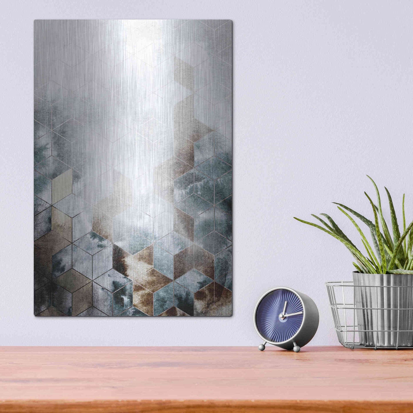 Luxe Metal Art 'Cubes Magic' by Design Fabrikken, Metal Wall Art,12x16