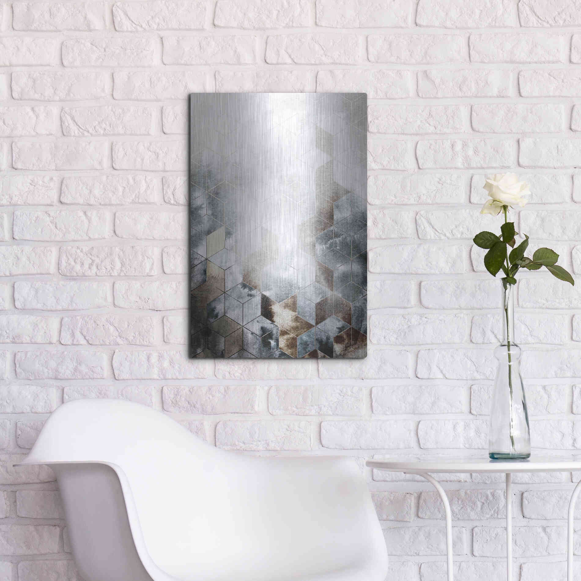 Luxe Metal Art 'Cubes Magic' by Design Fabrikken, Metal Wall Art,16x24