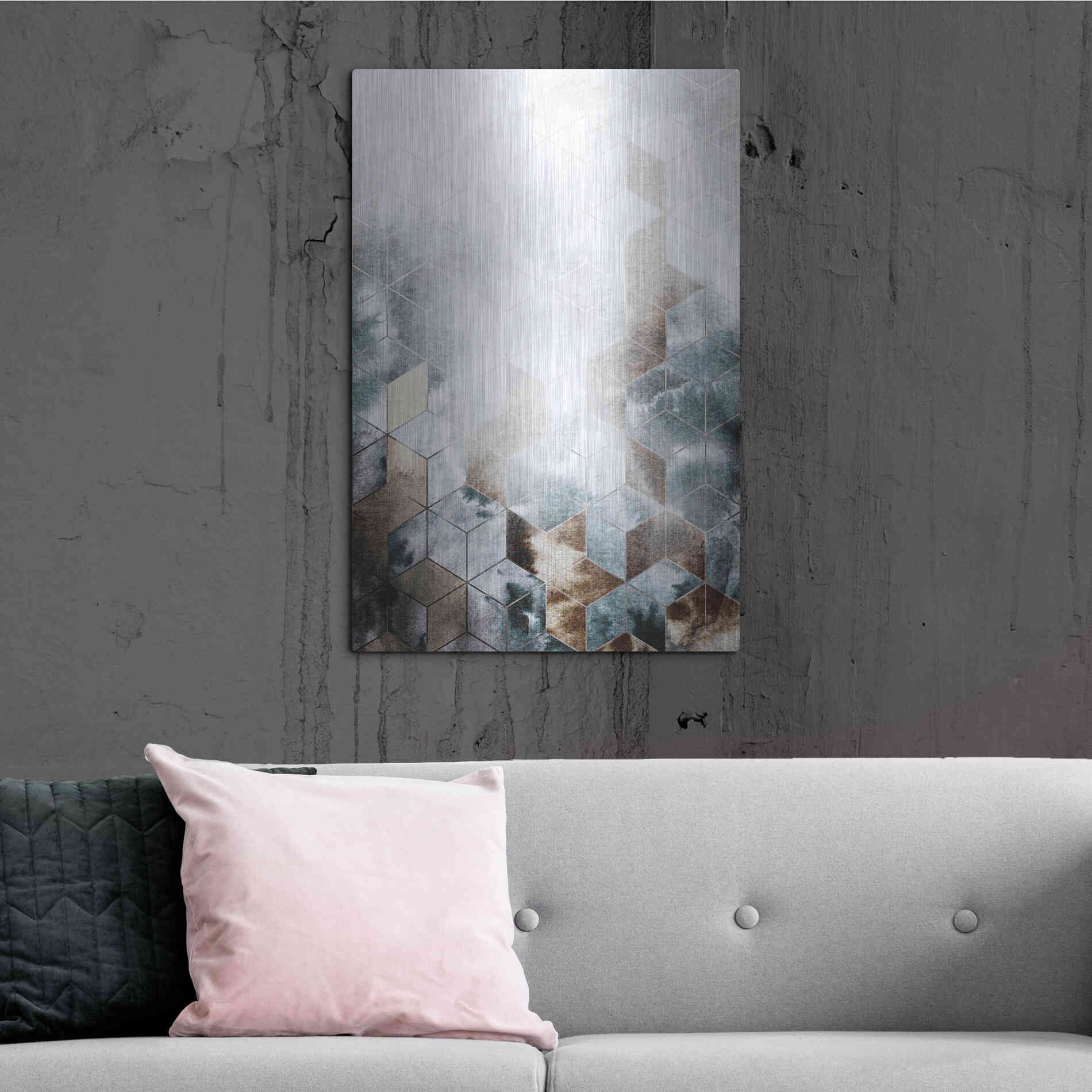 Luxe Metal Art 'Cubes Magic' by Design Fabrikken, Metal Wall Art,24x36