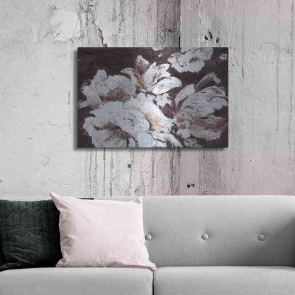 Luxe Metal Art 'Dark Flower' by Design Fabrikken, Metal Wall Art,36x24