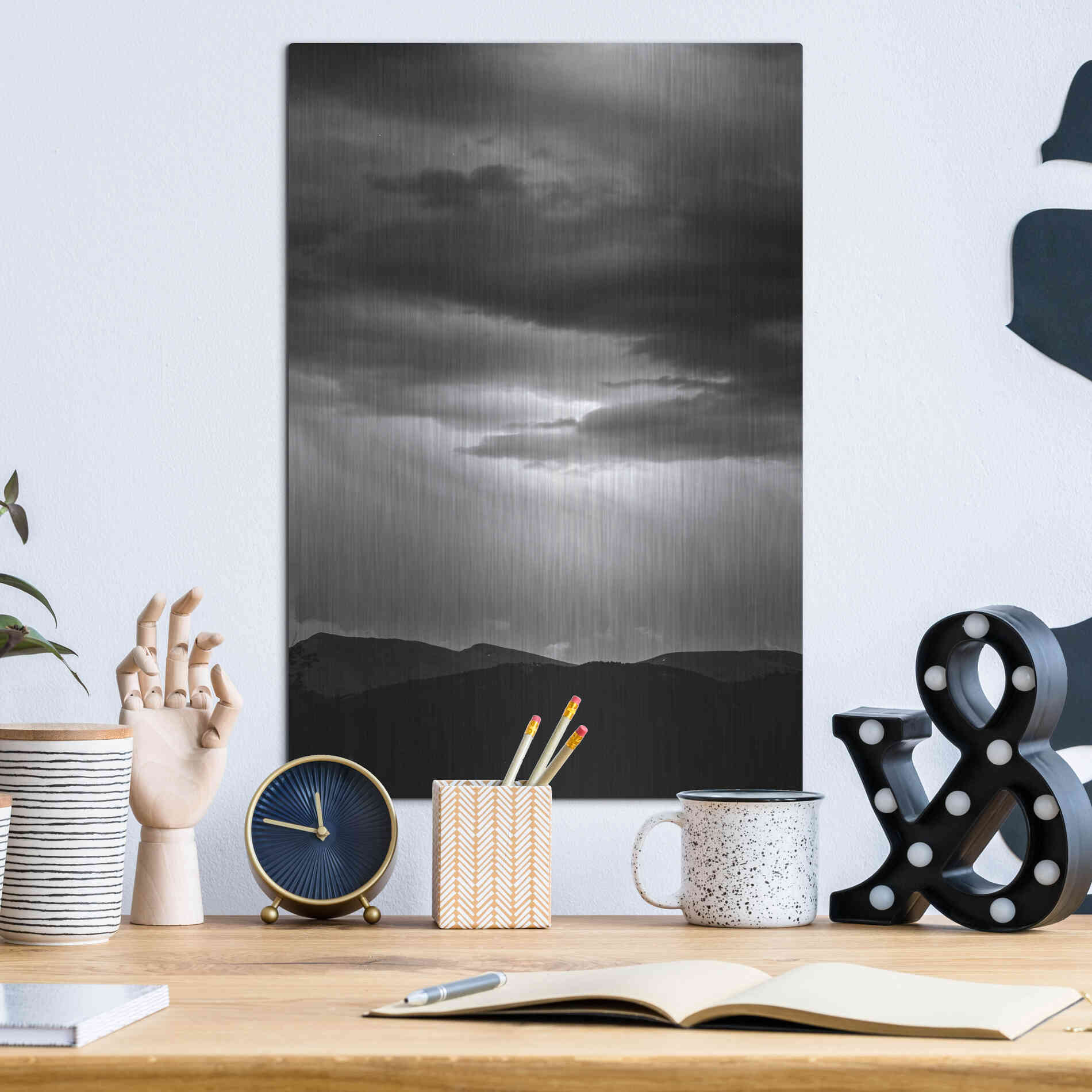 Luxe Metal Art 'Dark Skies' by Design Fabrikken, Metal Wall Art,12x16