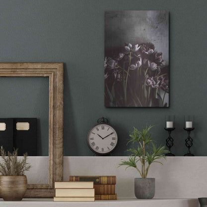 Luxe Metal Art 'Dark Tulips' by Design Fabrikken, Metal Wall Art,12x16