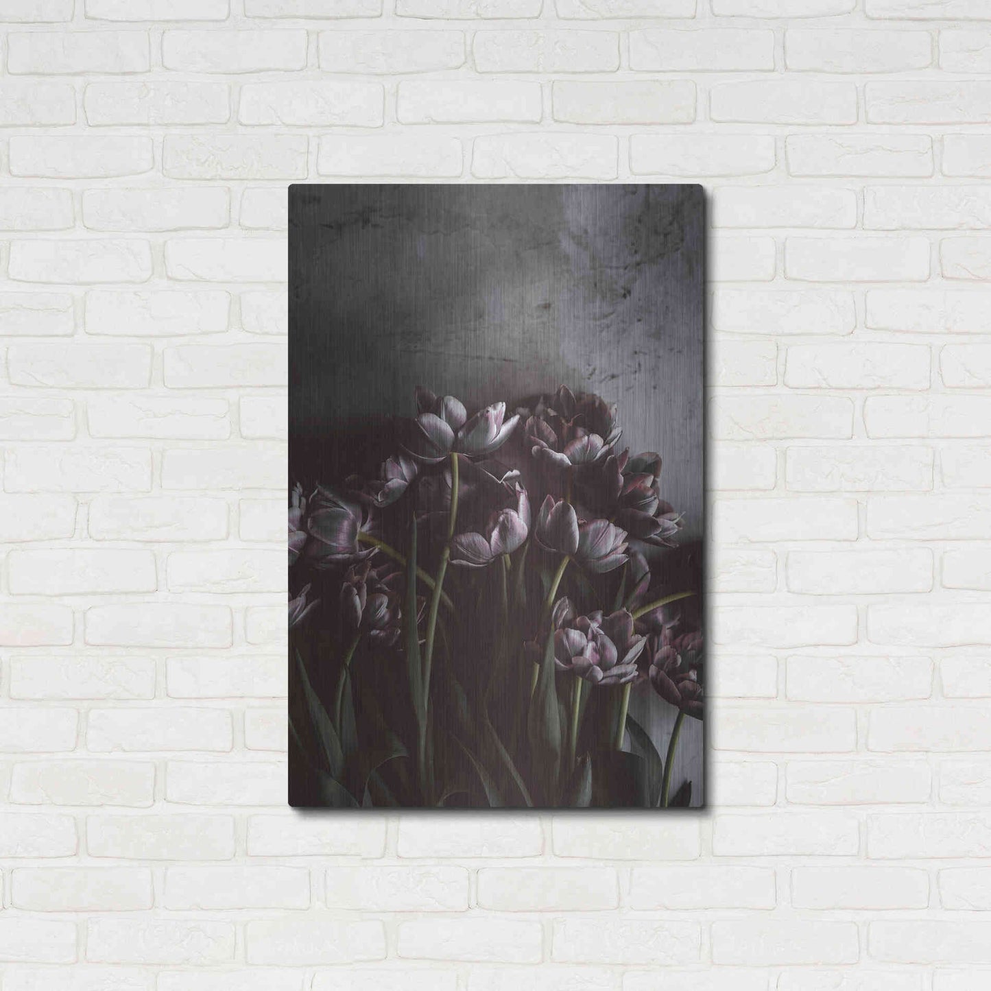 Luxe Metal Art 'Dark Tulips' by Design Fabrikken, Metal Wall Art,24x36