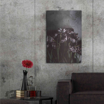 Luxe Metal Art 'Dark Tulips' by Design Fabrikken, Metal Wall Art,24x36