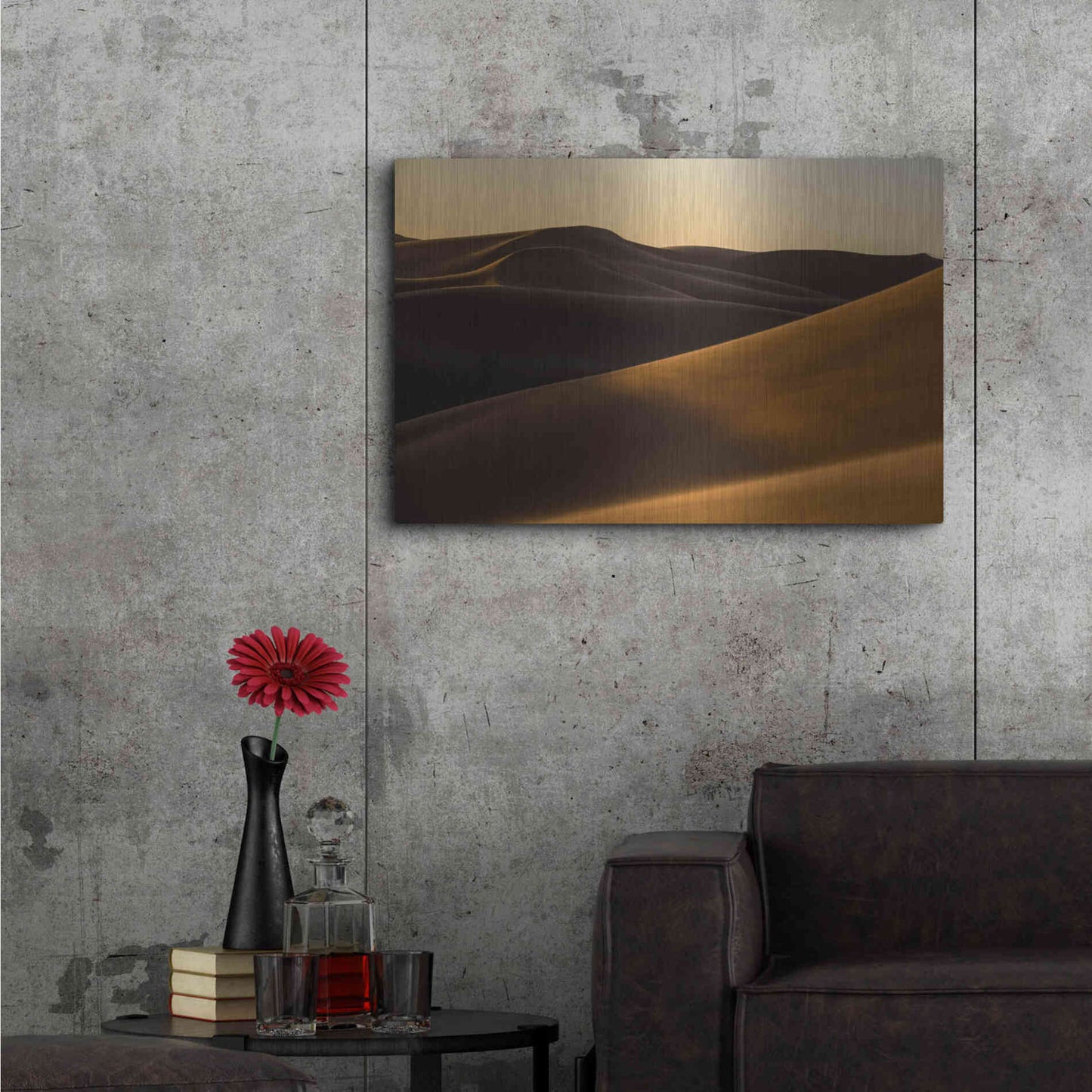 Luxe Metal Art 'Desert 2' by Design Fabrikken, Metal Wall Art,36x24