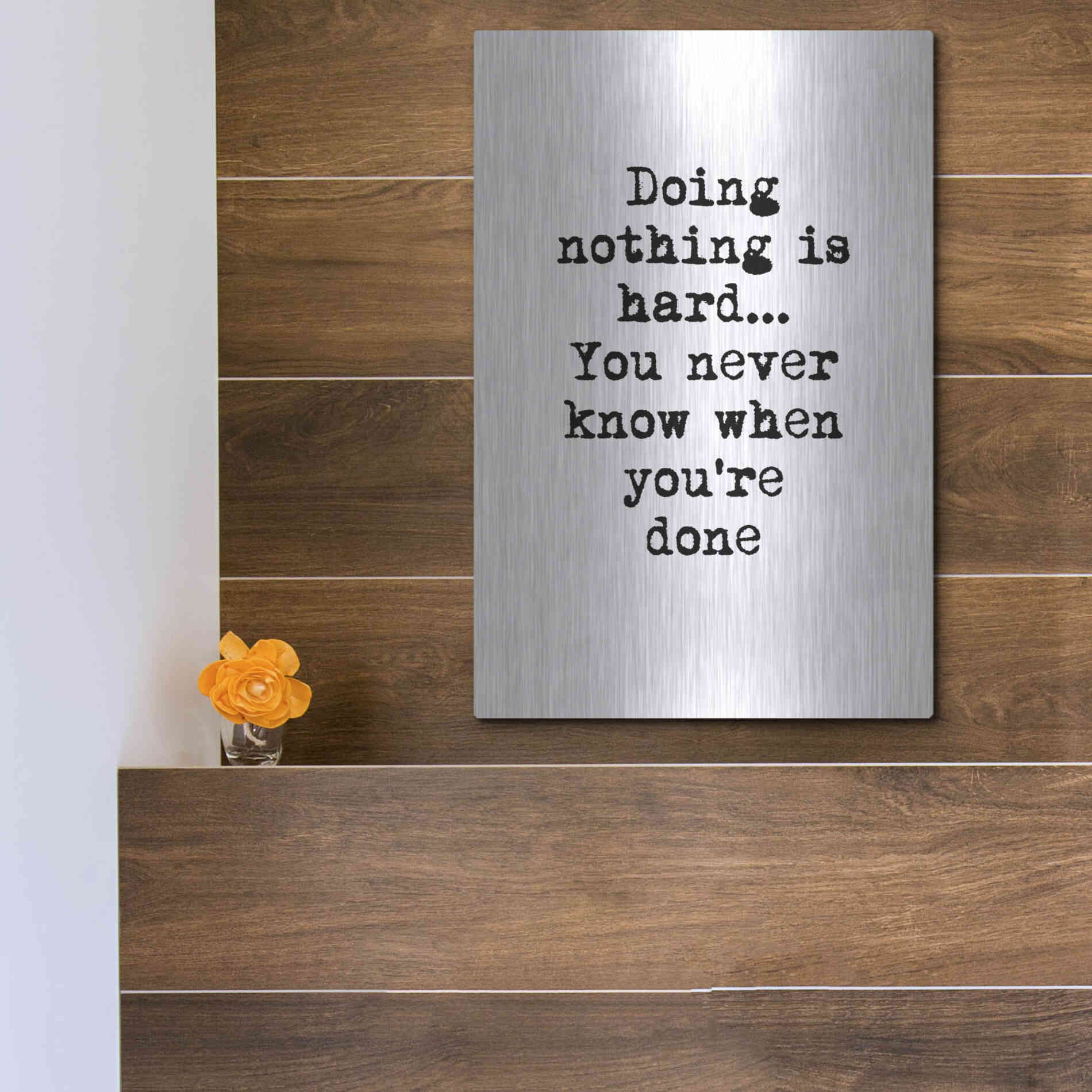 Luxe Metal Art 'Doing Nothing' by Design Fabrikken, Metal Wall Art,12x16