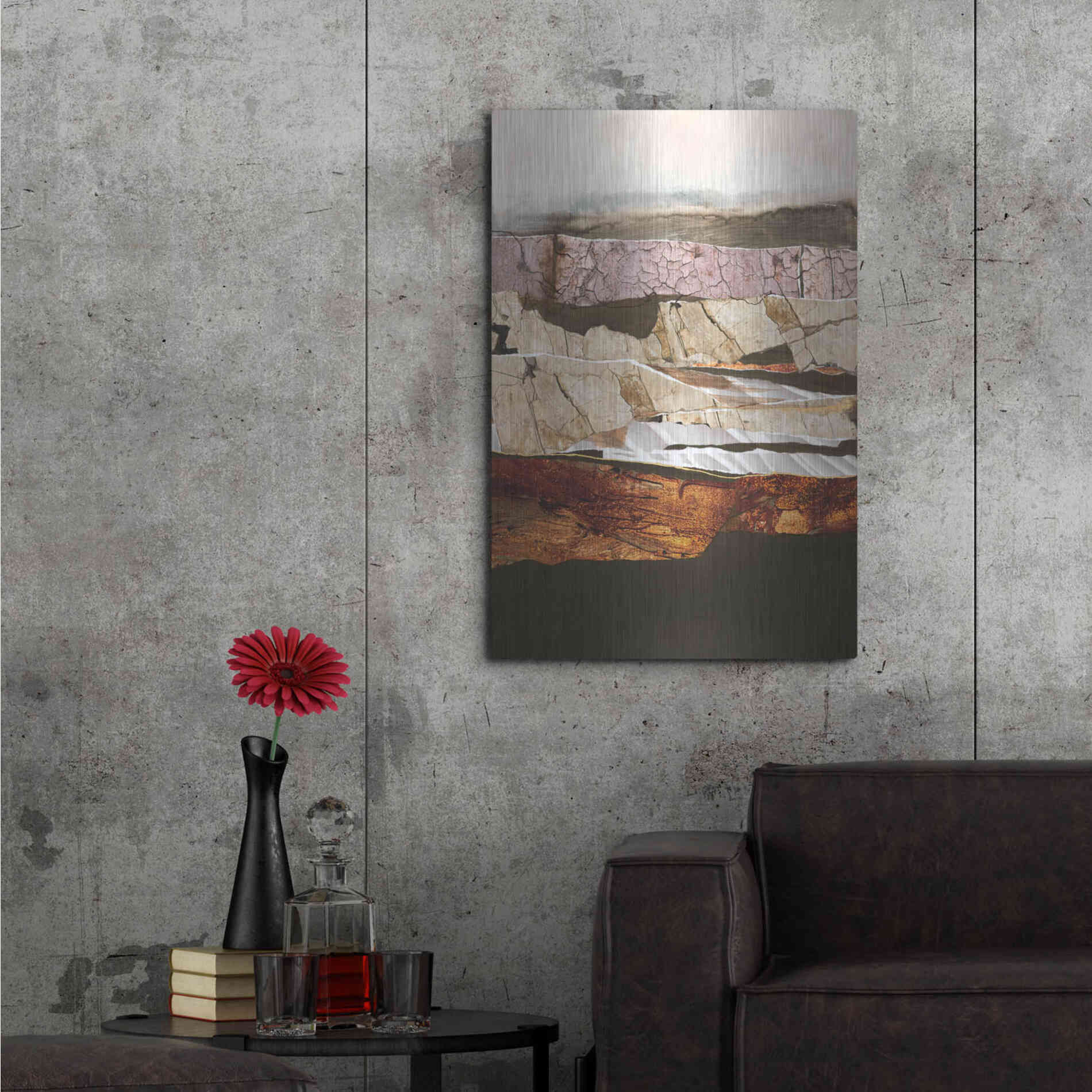 Luxe Metal Art 'Element Earth' by Design Fabrikken, Metal Wall Art,24x36