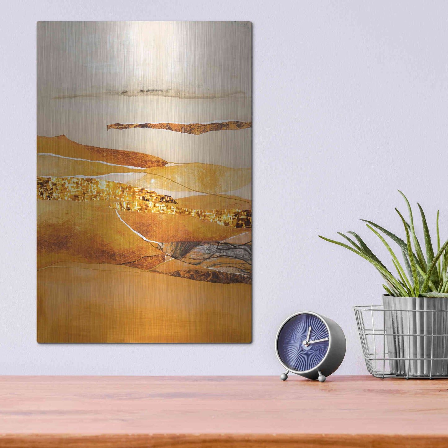 Luxe Metal Art 'Element Fire' by Design Fabrikken, Metal Wall Art,12x16