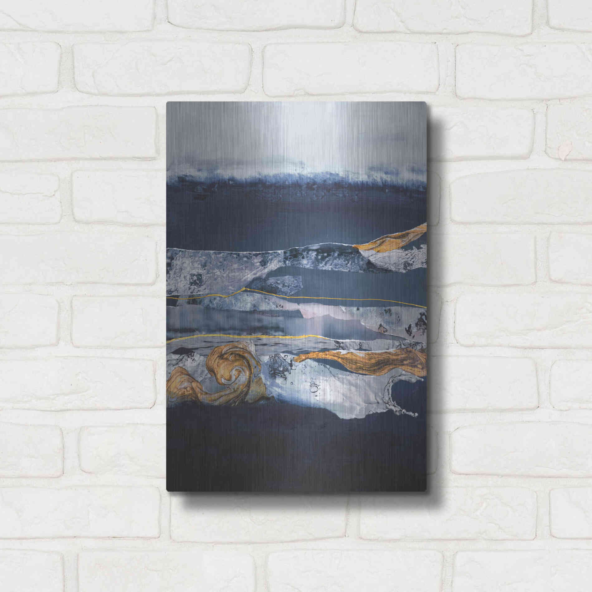 Luxe Metal Art 'Element Water' by Design Fabrikken, Metal Wall Art,12x16