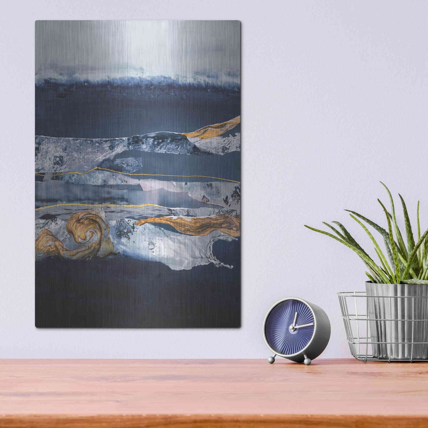 Luxe Metal Art 'Element Water' by Design Fabrikken, Metal Wall Art,12x16