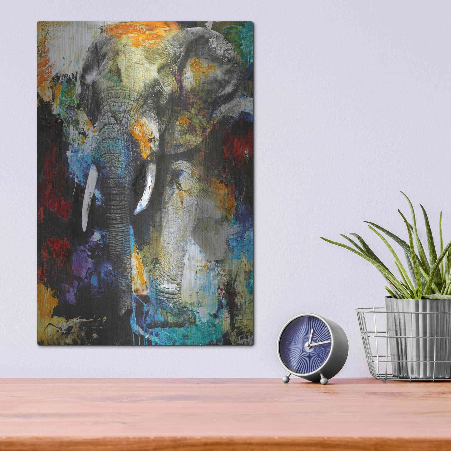 Luxe Metal Art 'Elephant' by Design Fabrikken, Metal Wall Art,12x16