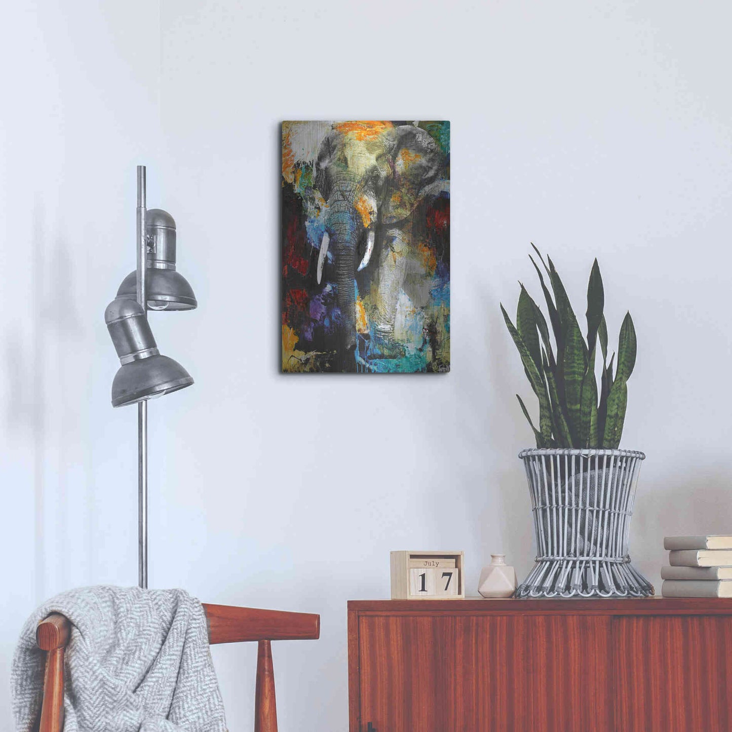 Luxe Metal Art 'Elephant' by Design Fabrikken, Metal Wall Art,16x24